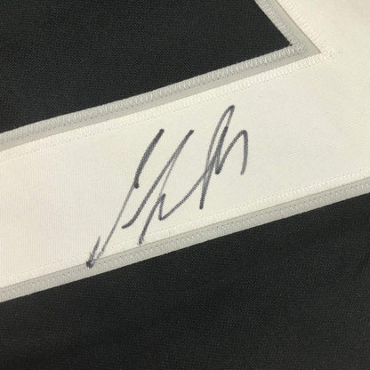 Framed Autographed/Signed Jeff Carter 33x42 Los Angeles LA Black Hockey Jersey Beckett BAS COA