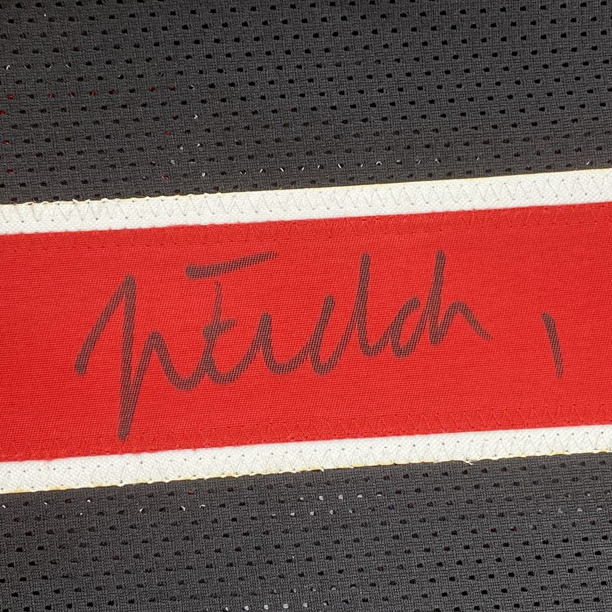 Autographed/Signed Justin Fields Ohio State Black College Football Jersey Beckett BAS COA