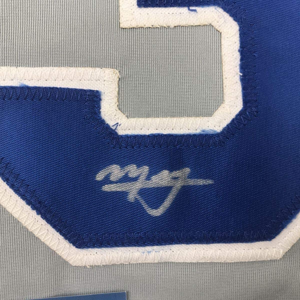 Framed Autographed/Signed Manny Machado 33x42 San Diego Grey Baseball Jersey Beckett BAS COA