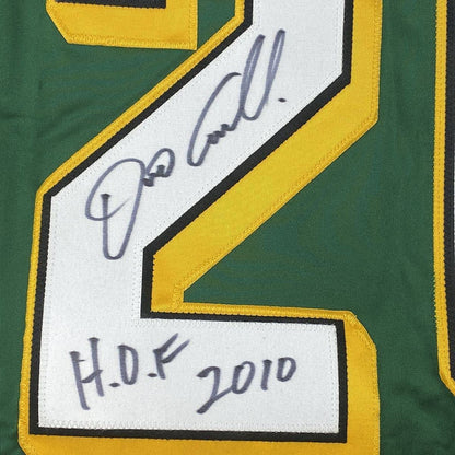 Framed Autographed/Signed Dino Ciccarelli 33x42 HOF 2010 Minnesota Green Hockey Jersey Beckett BAS COA