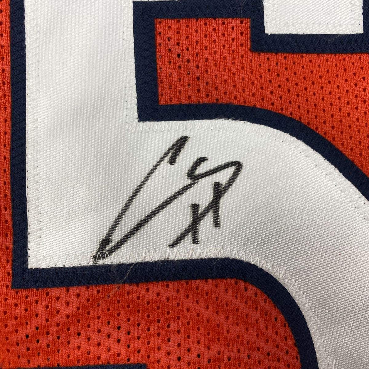 Framed Autographed/Signed Chris Harris Jr. 33x42 Denver Orange Football Jersey Beckett BAS COA