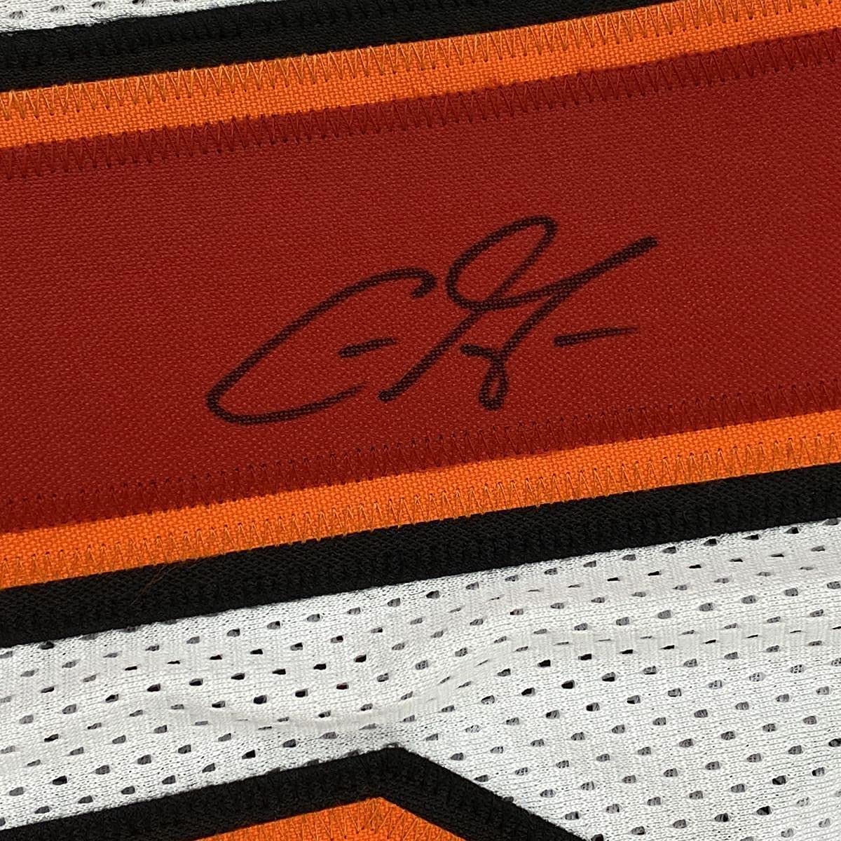 Framed Autographed/Signed Chris Godwin 33x42 Tampa Bay White Football Jersey JSA COA
