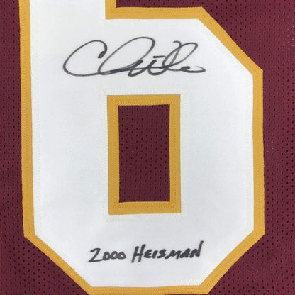 Framed Autographed/Signed Chris Weinke"2000 Heisman" 33x42 Florida State Seminoles Maroon College Football Jersey JSA COA