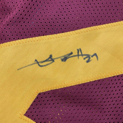 Framed Autographed/Signed Antonio Brown 33x42 Central Michigan Maroon College Football Jersey JSA COA