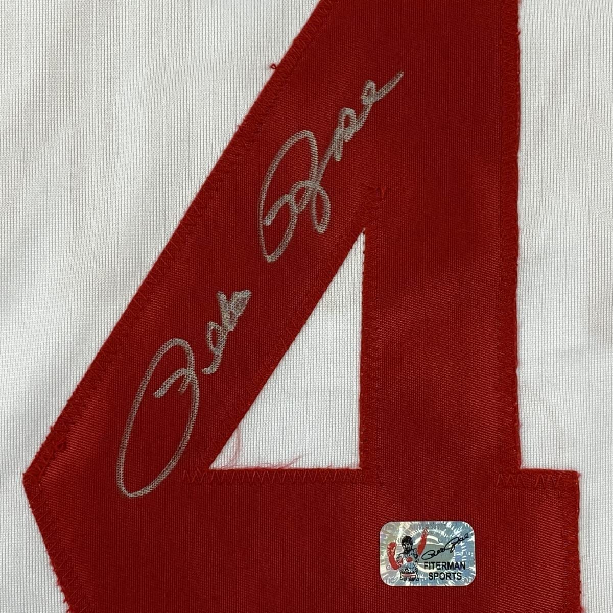 Framed Autographed/Signed Pete Rose 33x42 Cincinnati White Baseball Jersey Athlete Hologram COA Holo