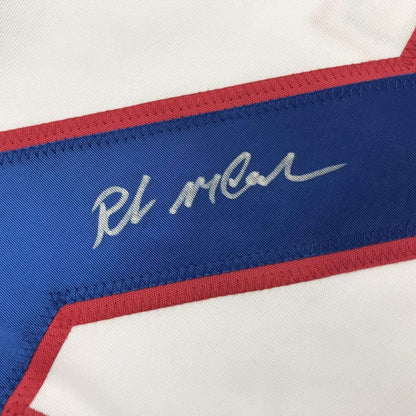 Framed Autographed/Signed Rob McClanahan 33x42 White Team USA Miracle On Ice 1980 Olympics Hockey Jersey JSA COA