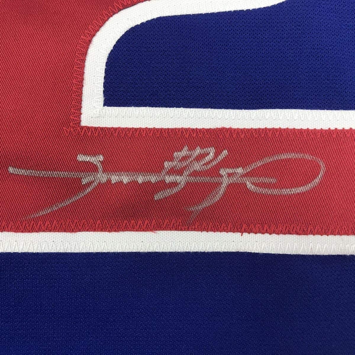 Framed Autographed/Signed Sammy Sosa 33x42 Chicago Blue Baseball Jersey JSA COA