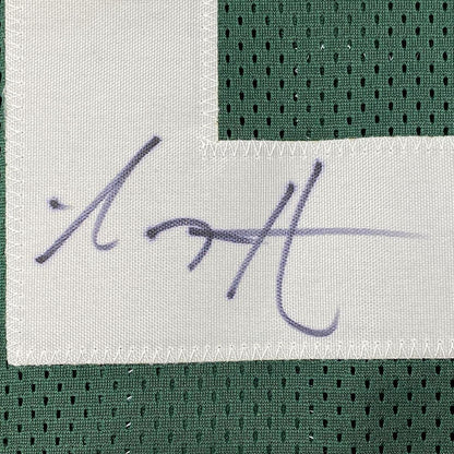 Framed Autographed/Signed AJ A.J. Hawk 33x42 Green Bay Green Football Jersey JSA COA