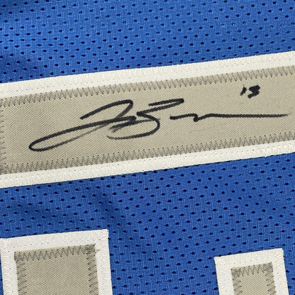 Framed Autographed/Signed Jalen Brunson 33x42 Dallas Light Blue Basketball Jersey JSA COA