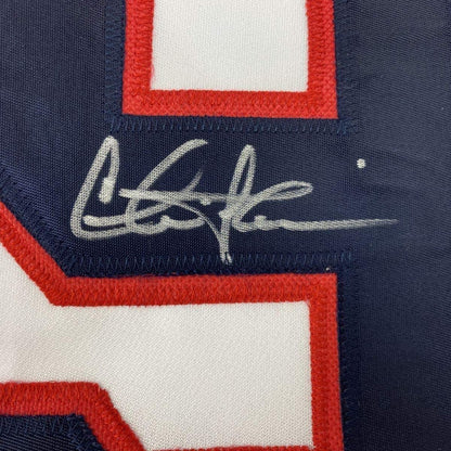 Framed Autographed/Signed Charlie Sheen 33x42 Wild Thing Ricky Vaughn Major League Movie Baseball Jersey Beckett BAS COA