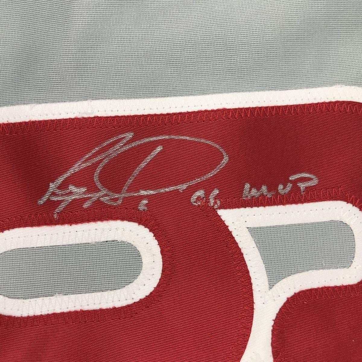Framed Autographed/Signed Ryan Howard 06 MVP 33x42 Philadelphia Grey Baseball Jersey JSA COA