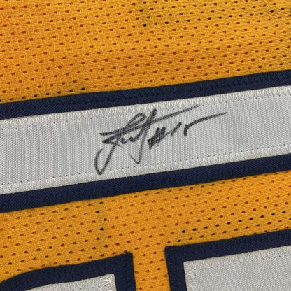 Framed Autographed/Signed Nikola Jokic 33x42 Denver Yellow Basketball Jersey JSA COA