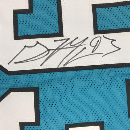 Framed Autographed/Signed Gerald McCoy 33x42 Carolina Blue Football Jersey Beckett BAS COA