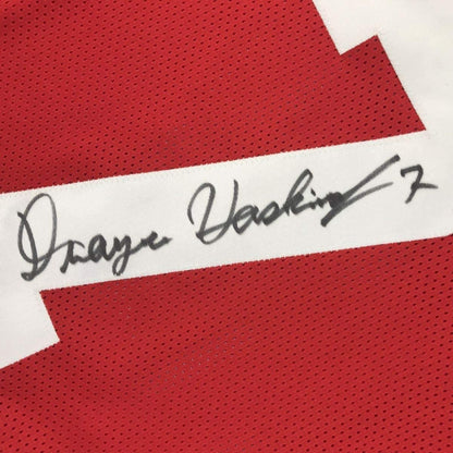 Framed Autographed/Signed Dwayne Haskins Jr. 33x42 Ohio State Red College Football Jersey JSA COA