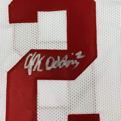Autographed/Signed JK J.K. Dobbins Ohio State White College Football Jersey JSA COA