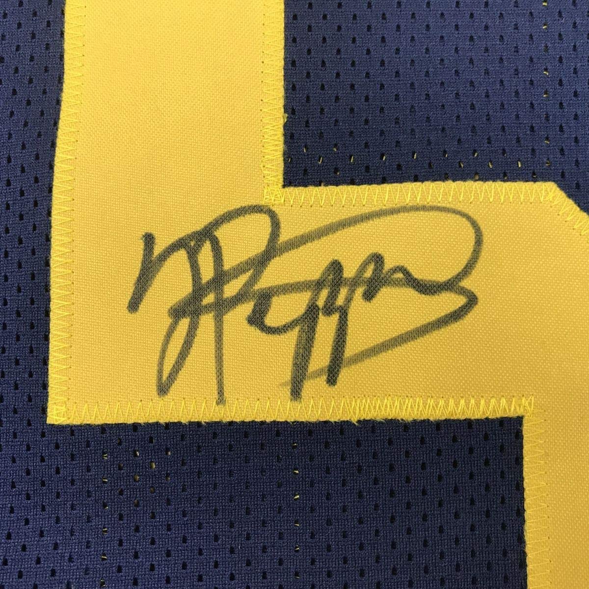Framed Autographed/Signed Jabrill Peppers 33x42 Michigan Blue College Football Jersey JSA COA