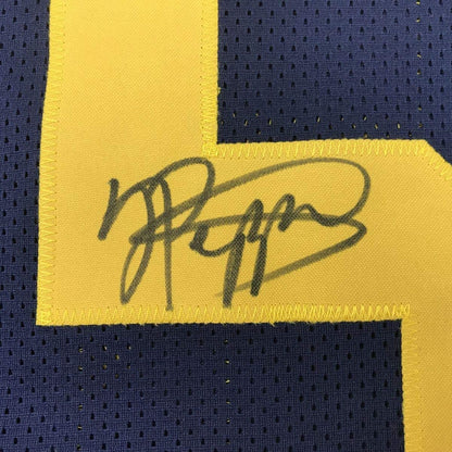 Framed Autographed/Signed Jabrill Peppers 33x42 Michigan Blue College Football Jersey JSA COA