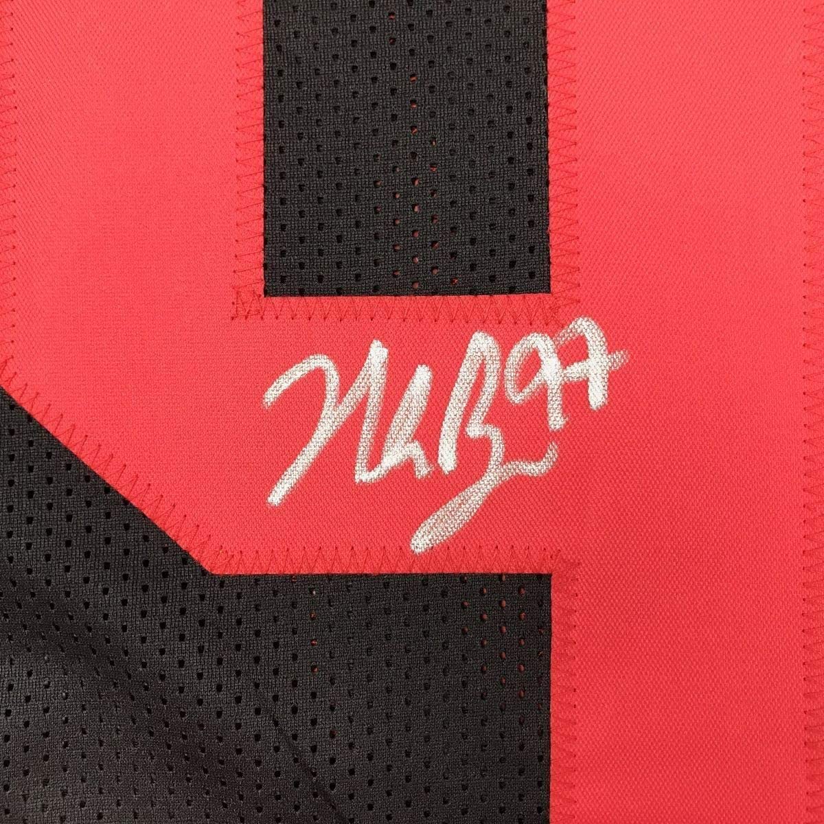Framed Autographed/Signed Nick Bosa 33x42 San Francisco Black Football Jersey JSA COA