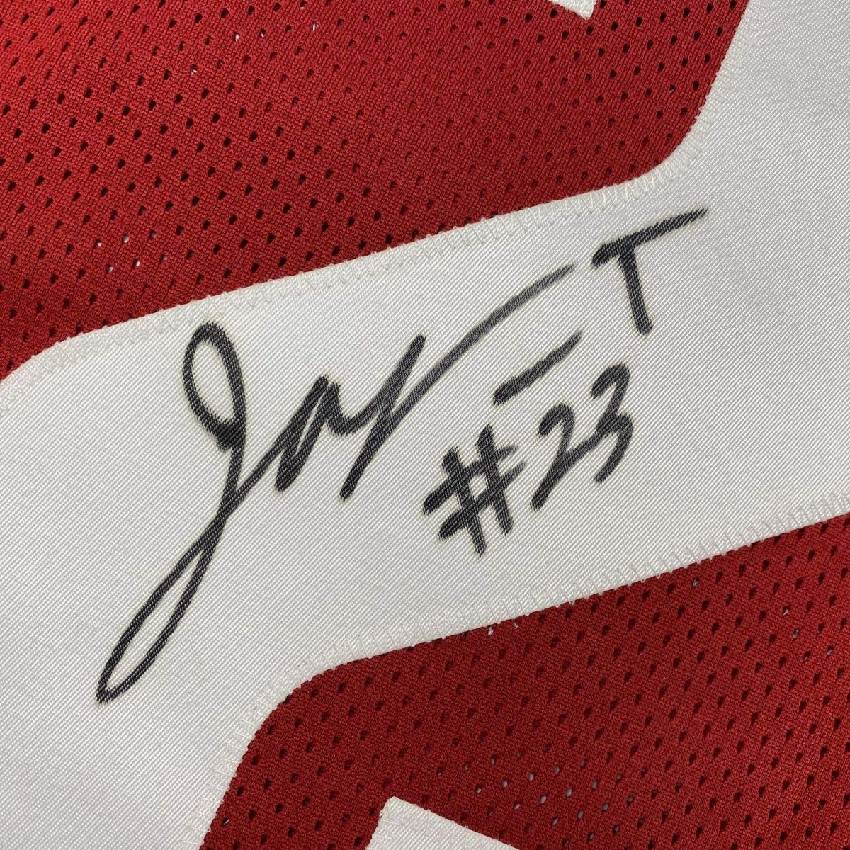 Framed Autographed/Signed Jonathan Taylor 33x42 Wisconsin Red College Football Jersey JSA COA