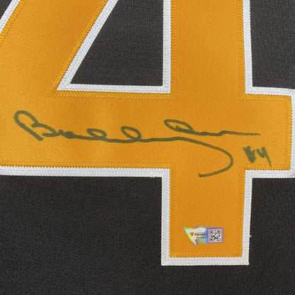 Framed Autographed/Signed Bobby Orr 33x42 Boston Yellow Hockey Jersey Beckett Fanatics COA