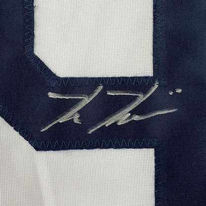 Framed Autographed/Signed Kevin Kiermaier 33x42 Tampa Bay White Baseball Jersey PSA/DNA COA