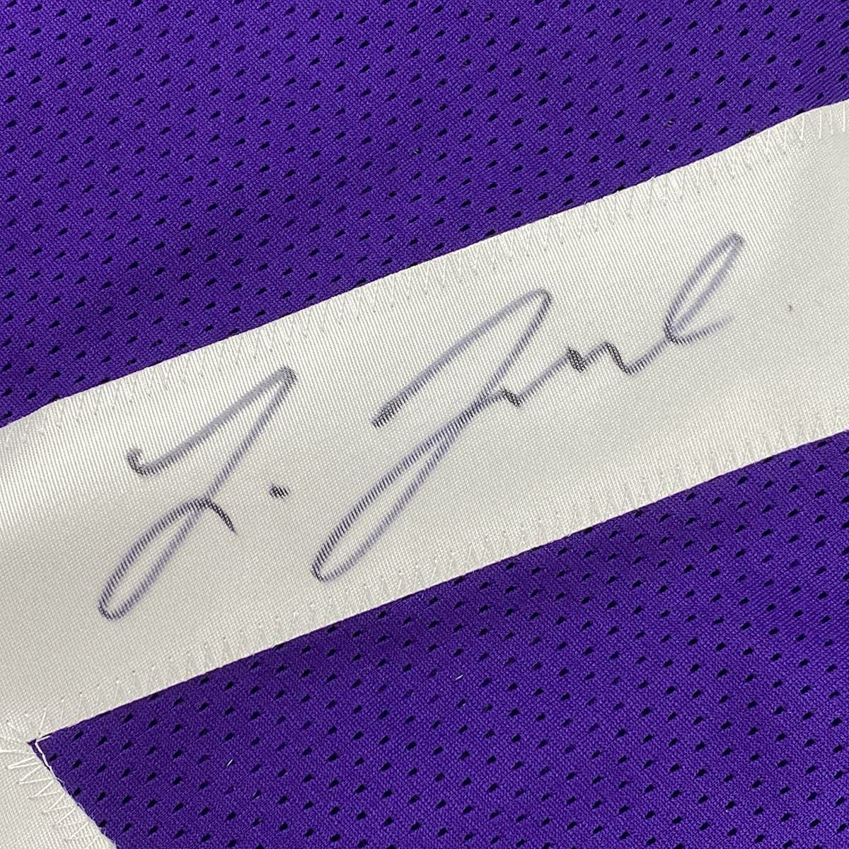 Framed Autographed/Signed Leonard Fournette 33x42 LSU Purple College Football Jersey JSA COA