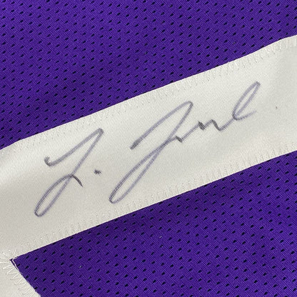Framed Autographed/Signed Leonard Fournette 33x42 LSU Purple College Football Jersey JSA COA