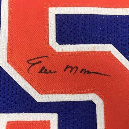 Framed Autographed/Signed Earl Monroe 33x42 New York Blue Basketball Jersey PSA/DNA COA