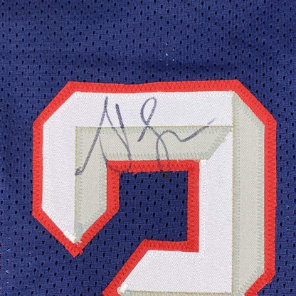 Framed Autographed/Signed Steve Francis 33x42 Houston Blue Basketball Jersey JSA COA