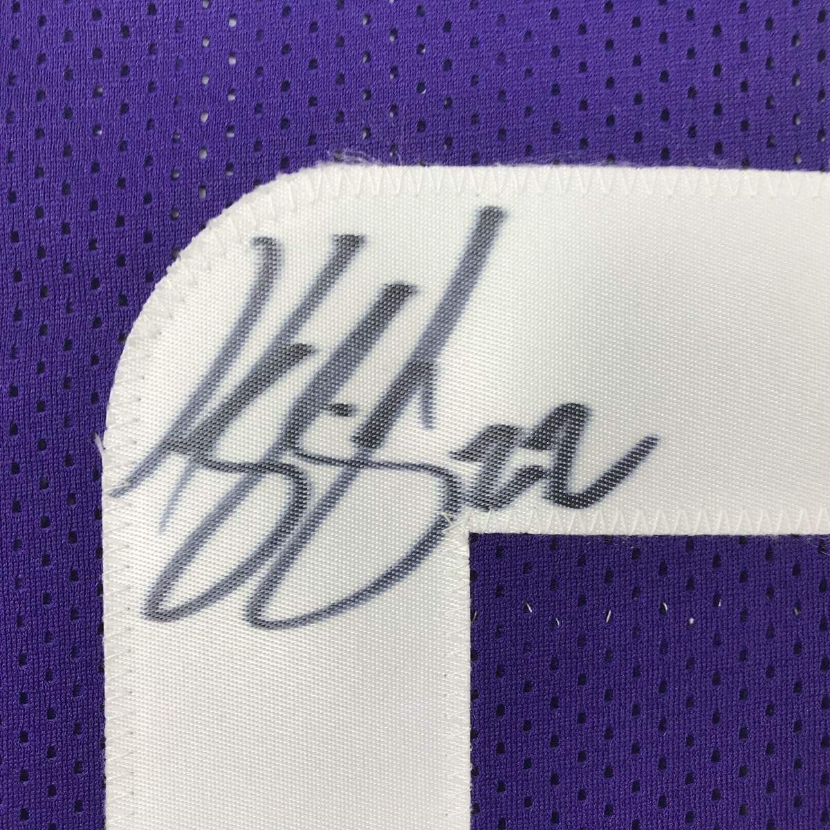 Framed Autographed/Signed Harrison Smith 33x42 Minnesota Purple Football Jersey JSA COA