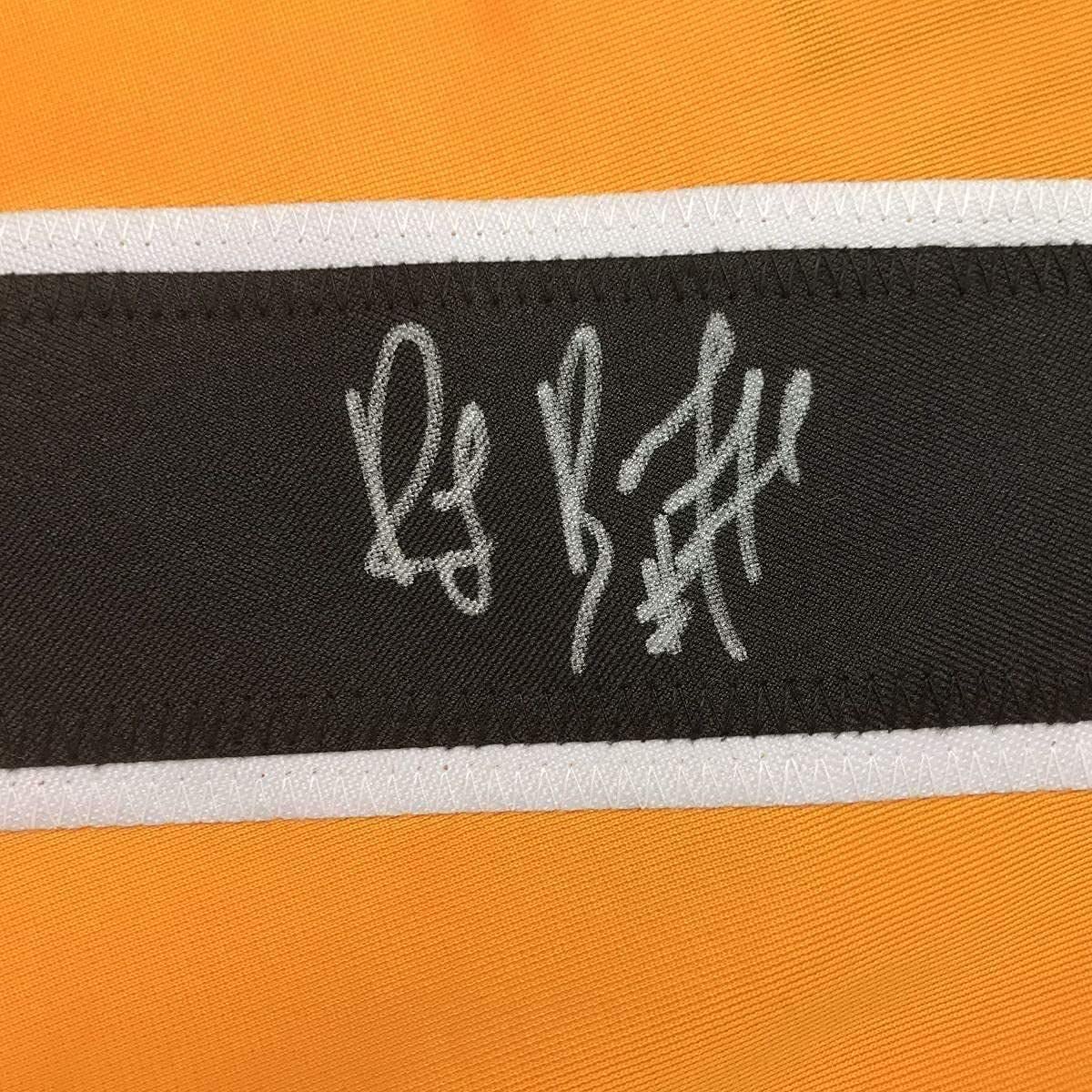 Framed Autographed/Signed Ray Bourque 33x42 Boston Yellow Hockey Jersey JSA COA