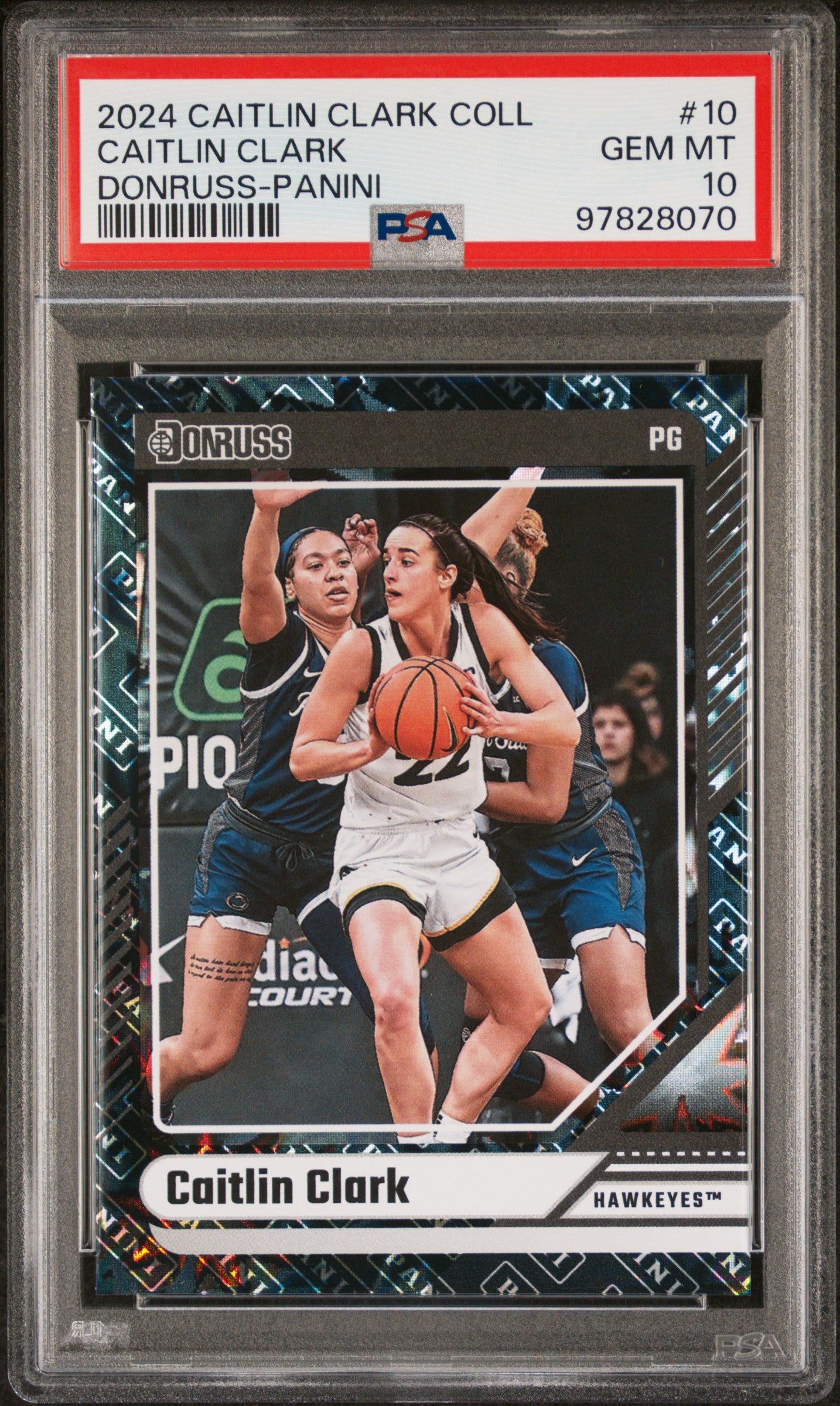 Graded 2024 Panini Caitlin Clark Collection Caitlin Clark #10 Donruss Panini Rookie RC Basketball Card PSA 10 Gem Mint