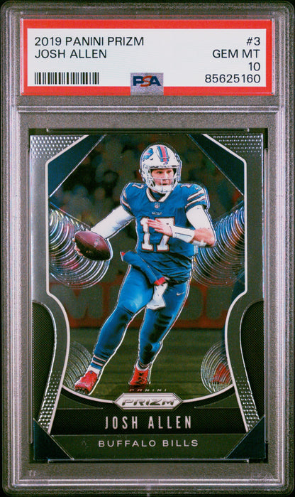 Graded 2019 Panini Prizm Josh Allen #3 Football Card PSA 10 Gem Mint
