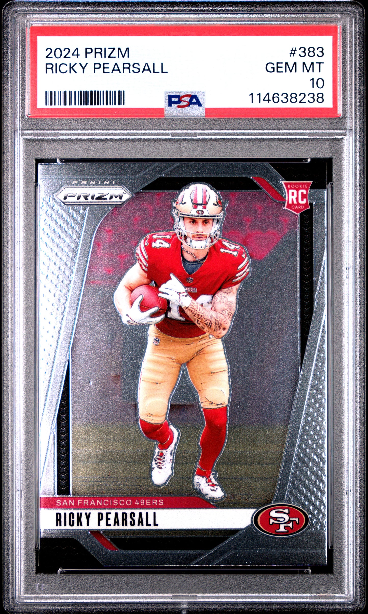 Graded 2024 Panini Prizm Ricky Pearsall #383 Rookie RC Football Card PSA 10 Gem Mint