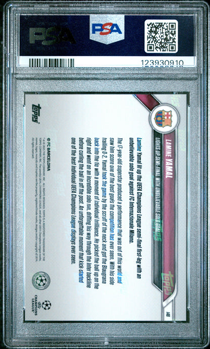 Graded 2024 Topps Now UCL Lamine Yamal #148 Rookie RC Soccer Card PSA 10 Gem Mint