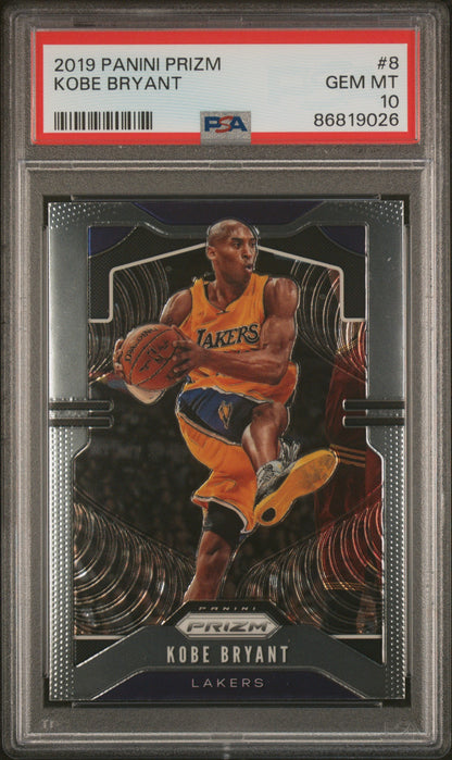 Graded 2019 Panini Prizm Kobe Bryant #8 Basketball Card PSA 10 Gem Mint
