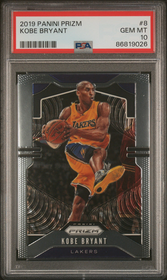 Graded 2019 Panini Prizm Kobe Bryant #8 Basketball Card PSA 10 Gem Mint
