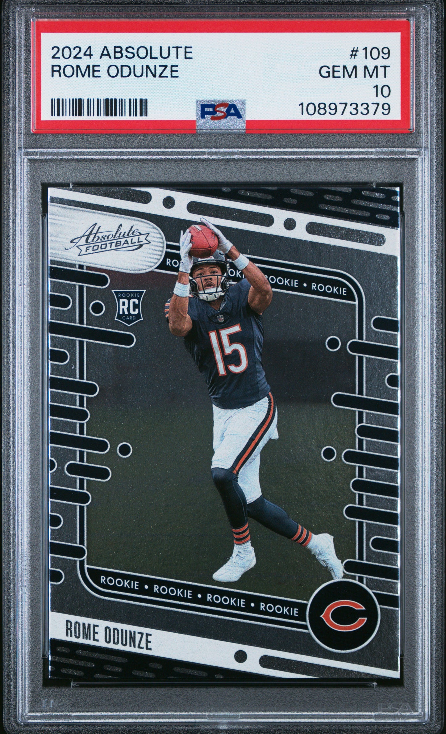 Graded 2024 Panini Absolute Rome Odunze #109 Rookie RC Football Card PSA 10 Gem Mint
