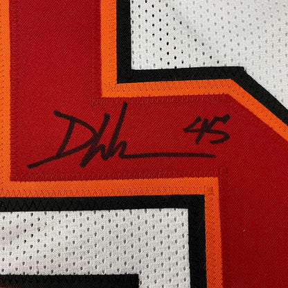 Framed Autographed/Signed Devin White 35x39 Tampa Bay White Football Jersey Beckett BAS COA
