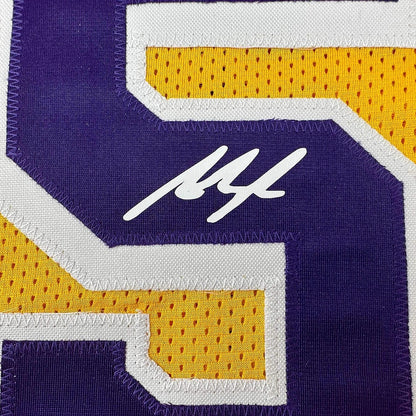 Framed Facsimile Autographed Austin Reaves 35x39 Los Angeles LA Yellow Reprint Laser Auto Basketball Jersey