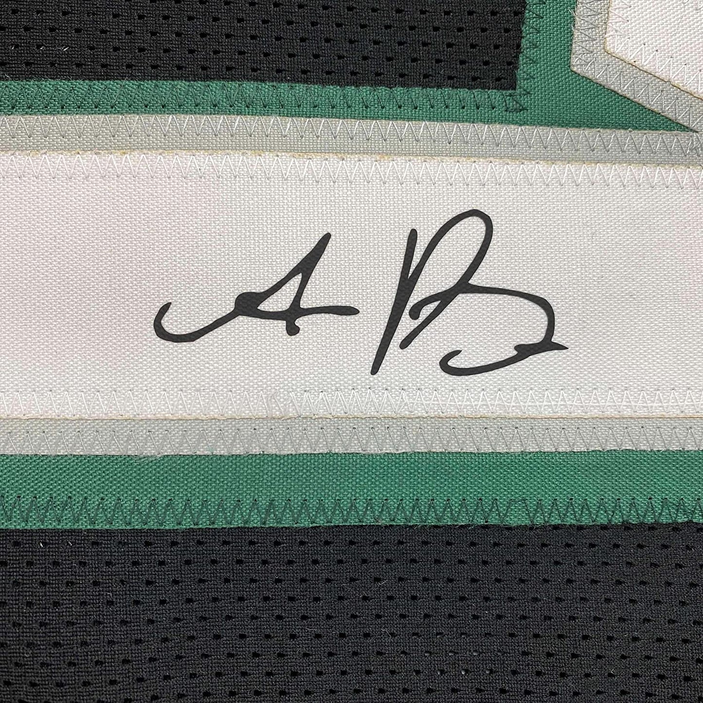 Framed Facsimile Autographed AJ A.J. Brown 35x39 Philadelphia Black Reprint Laser Auto Football Jersey