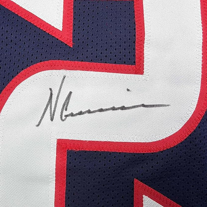 Framed Autographed/Signed Nico Collins 35x39 Houston Blue Rookie Football Jersey JSA COA