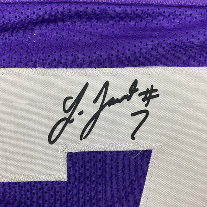 Framed Facsimile Autographed Leonard Fournette 35x39 LSU Purple Reprint Laser Auto College Football Jersey Size Men's XL