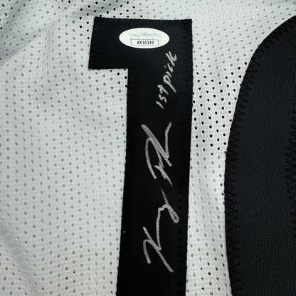 Framed Autographed/Signed Kelsey Plum 35x39 "1st Pick" Las Vegas White Basketball Jersey JSA COA