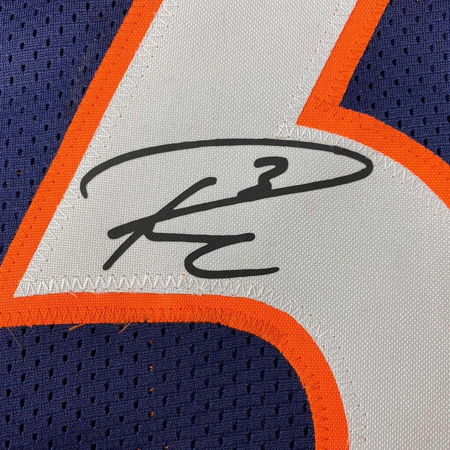 Framed Facsimile Autographed Russell Wilson 35x39 Denver Blue Reprint Laser Auto Football Jersey