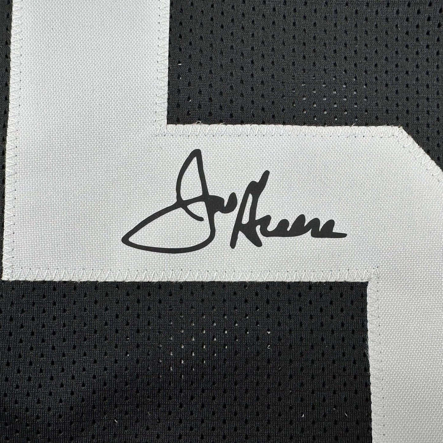 Framed Facsimile Autographed Mean Joe Greene 35x39 Pittsburgh Black Reprint Laser Auto Football Jersey