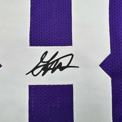 Framed Facsimile Autographed Garrett Nussmeier 35x39 LSU Purple Reprint Laser Auto College Football Jersey