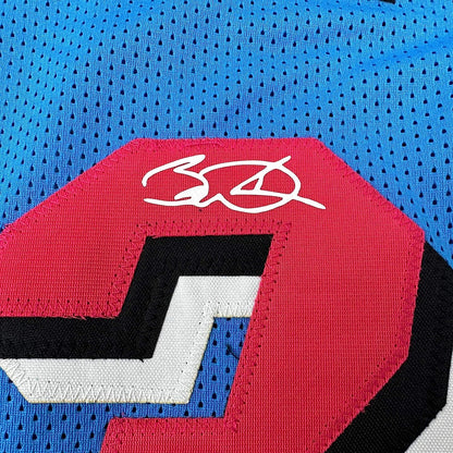 Framed Facsimile Autographed Dwyane Wade 35x39 Miami Blue Vice City Reprint Laser Auto Basketball Jersey