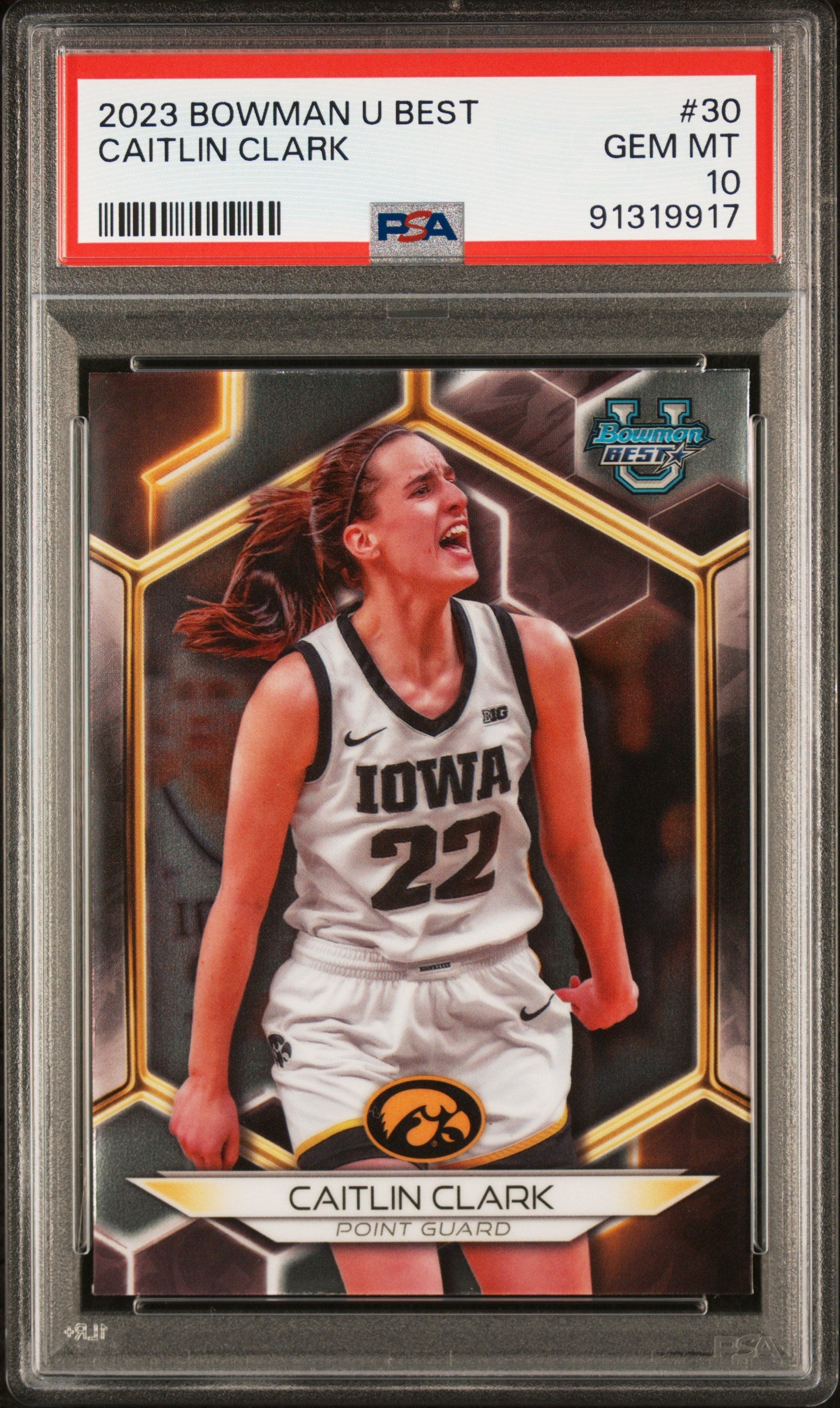 Graded 2023 Topps Bowman U Best Caitlin Clark #30 Rookie RC Basketball Card PSA 10 Gem Mint