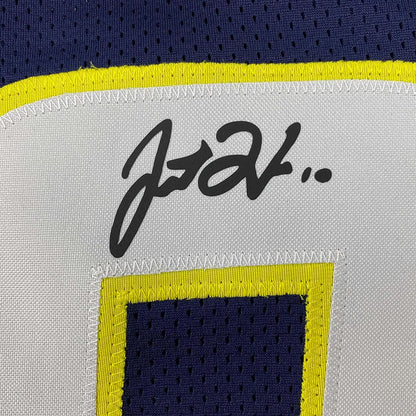 Framed Facsimile Autographed Justin Herbert 35x39 Los Angeles LA Dark Blue Reprint Laser Auto Football Jersey